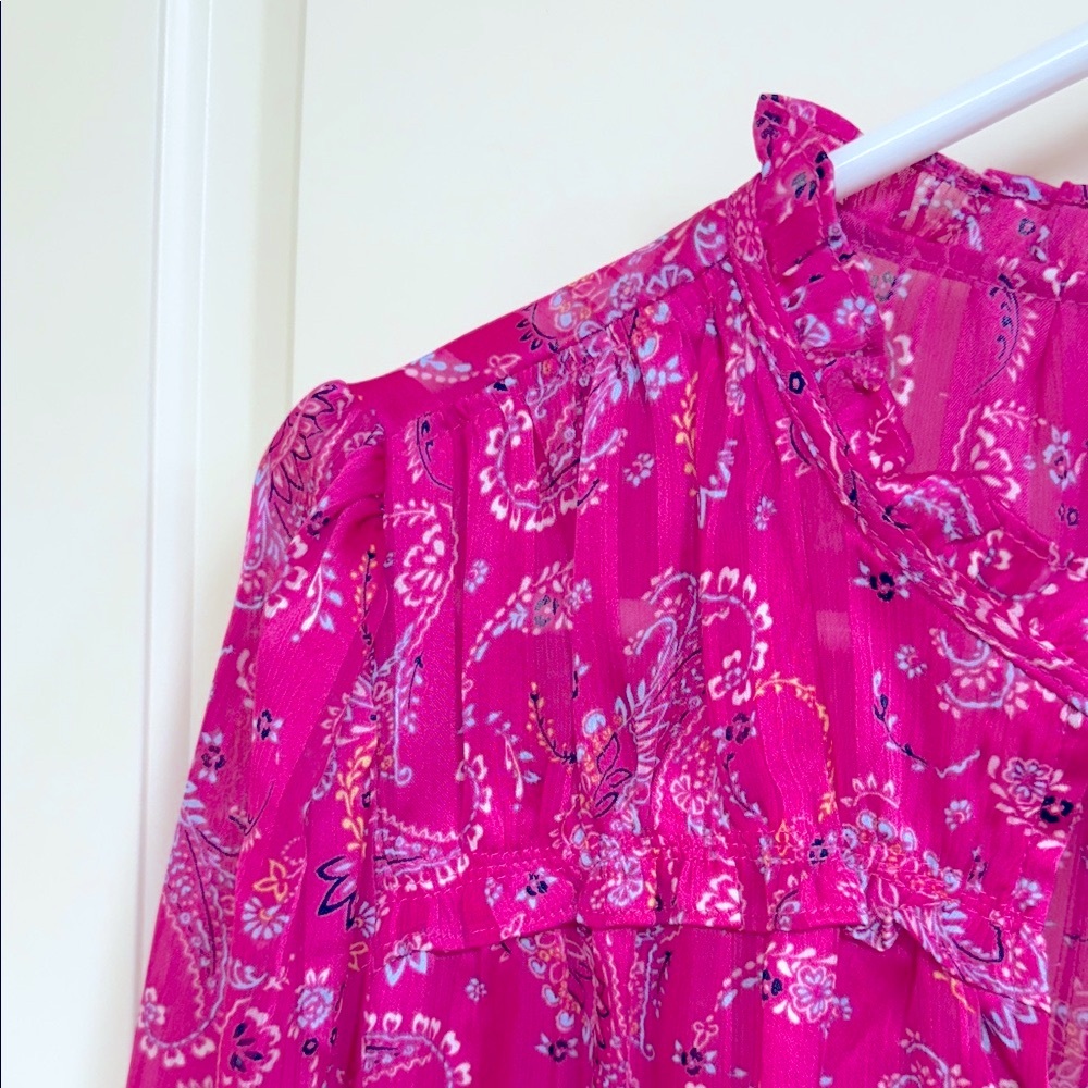 Vibrant Pink Paisley Blouse - Picture 12 of 13
